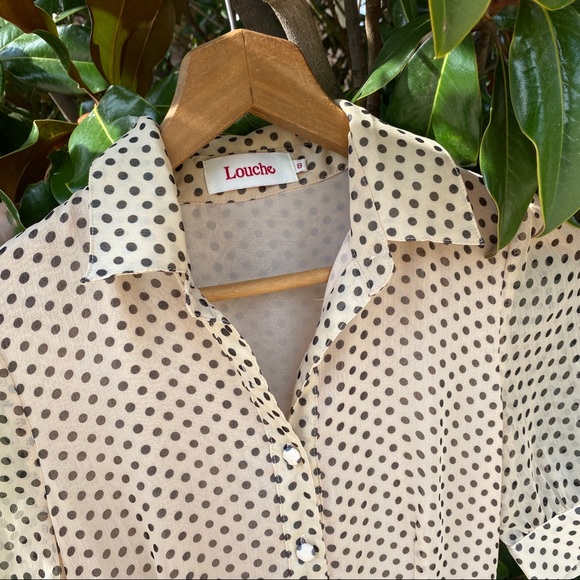 Louche Polka Dot Collared Shirtdress - Picture 3 of 4
